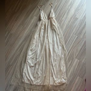 Gold Glitter and Sheer backless gown, size S
